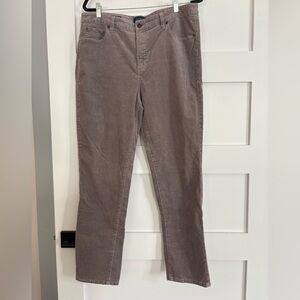 Talbots grey Corduroy High Rise Straight leg Pants Size 14
